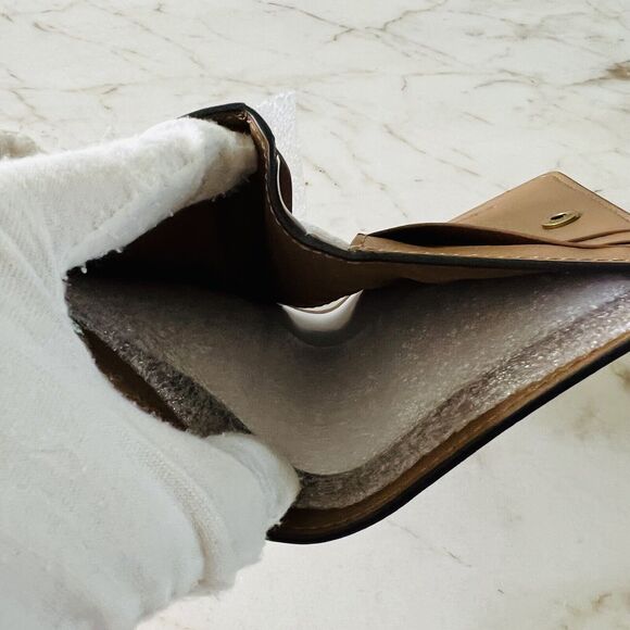 COACH Chalk Taupe Canvas Horse & Carriage Bifold Mini Wallet - Picture 7 of 9